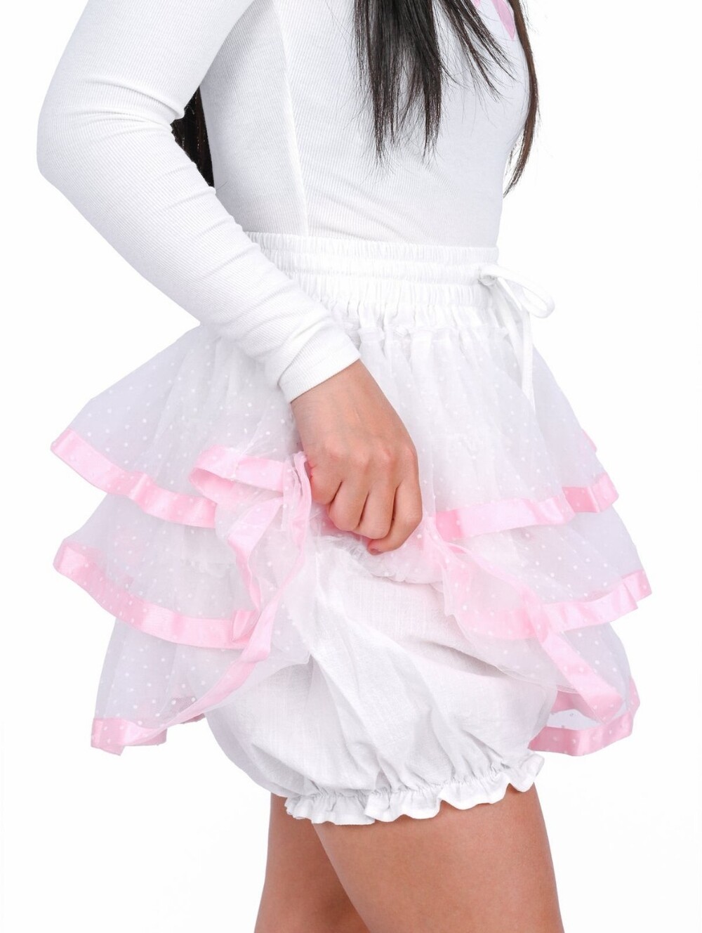 EUC 3X-5X My Violet Ribbon Dot Ruffle Skort (Built In Bloomers) - Picture 3 of 6